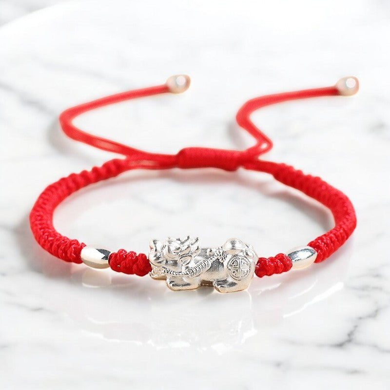 Silver Pixiu Red String Bracelet 4
