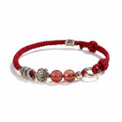 Layered Red Cord Mixed Crystal Bead Bracelet Positive Energy Grounding Chakra Bracelet