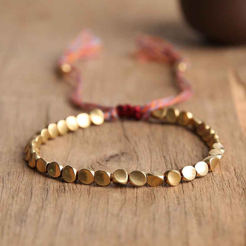 Tibetan Copper Beads Bracelet for 555 angel number money grounding himalayan chakra abundance protection