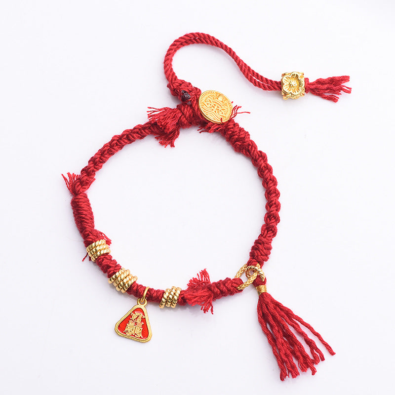 Tibetan Handmade Thangka Red String Bracelet