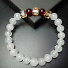 White Chalcedony Garnet Geometric Citrine Bracelet