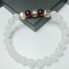 White Chalcedony Garnet Geometric Citrine Bracelet