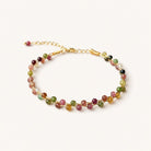 Mixed Tourmaline Tiny Bead Bracelet Chakra Alignment Multicolor Natural Stone Dainty Bracelet