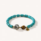Turquoise Adjustable Beaded Bracelet Throat Chakra Protection Natural Healing Crystal Spiritual Jewelry"