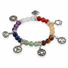 Mixed Chakra Chip Stone Chain Bracelet Layered Design Chakra Balancing Spiritual Stack Jewelry