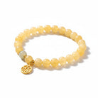 Faceted Citrine Beaded Bracelet Attract Abundance Luck Solar Plexus Chakra Healing Jewelry